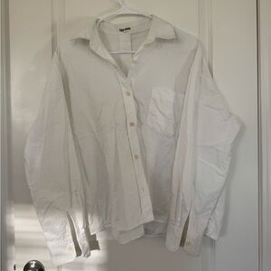 Djerf Avenue White Breezy Shirt | L